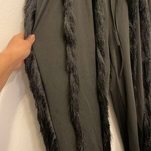 Fringe pants draw string size 2XL black NWOT